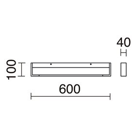 Lampara Led aplique baño EXO LIGHTING TILT 959A-L0218B-02 Negro L600