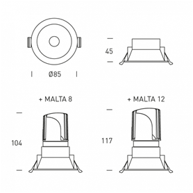 Aro redondo IP65 MALTA HOFFLIGHTS 1.1120.8209 negro