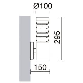 Aplique GALERNA E27 18W DOPO 117C-G05X1A-30 Acero inox