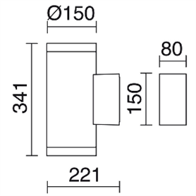 Aplique up-down TRAMUNTANA E27 2x20W DOPO 323A-G05X1A-03 Gris