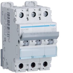 Interruptor Automatico M 3P 3A curva C 6kA  HAGER MCA303