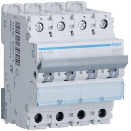 Interruptor Automatico M 4P 2A curva C 6kA  HAGER MCA402