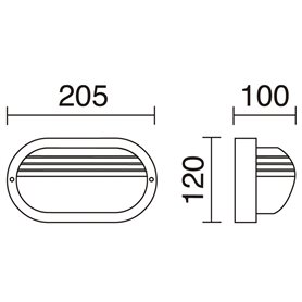 Aplique FAR E27 12W DOPO 107G-G05X1A-02 Negro L205