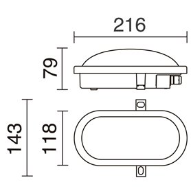 Aplique Led FAR 12W 840Lm 4000K DOPO 107J-L0212B-01 Blanco