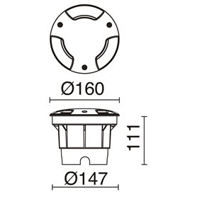 Empotrable BELGRADO-16 GX53 10W 1285-1410Lm 3-6,5K DOPO 372C-G31X1A-02 Negro triple