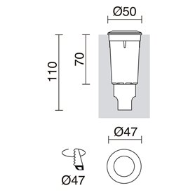 Empotrable RAIN G9 1,7W 170Lm 3000K DOPO 950A-L3102A-02 Negro