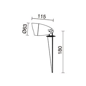 Proyector piqueta TERRA AC 6W 640Lm DOPO 996A-L3106C-04 Antracita