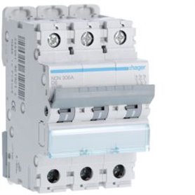 Interruptor Automatico N 3P 1A curva D 10kA HAGER NDN301AInterruptor Automatico N 3P 1A curva D 10kA HAGER NDN301AInterruptor Au