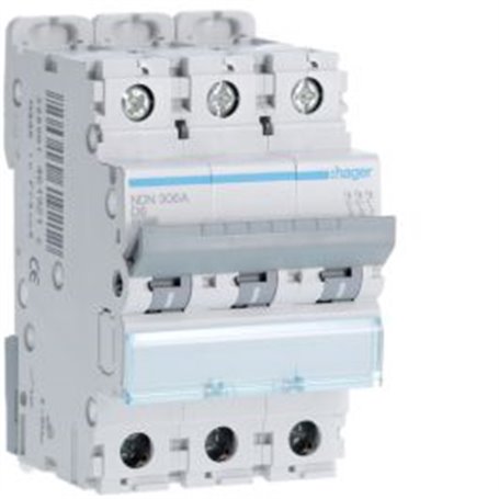 Interruptor Automatico N 3P 0,5A curva D 10kA HAGER NDN300A