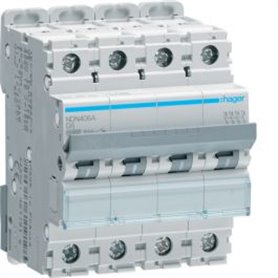 Interruptor Automatico N 4P 2A curva D 10kA HAGER NDN402A