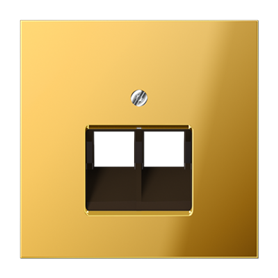 Placa 2 tomas telefonicas serie LS990 JUNG GO2969-2UA Dorado