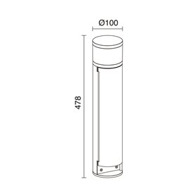 Baliza Lua con bases Schuko Dopo 995A-H20X1A-04 Antracita
