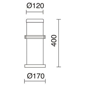 Baliza OMO E27 23W DOPO 228B-G05X1A-91 Marron cobrizo H400