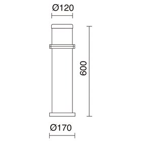 Baliza OMO E27 23W DOPO 228C-G05X1A-91 Marron cobrizo H600