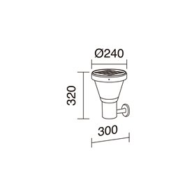 Aplique SOLAR Led ERGO 4,5W 435-445Lm 3000-4000K DOPO 1044A-L4105K-02 Negro