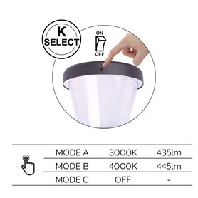 Aplique SOLAR Led ERGO 4,5W 435-445Lm 3000-4000K DOPO 1044A-L4105K-02 Negro