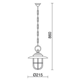 Colgante Vintage GRASS E27 42W DOPO 671B-G05X1A-33 Laton envejecido