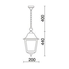 Colgante Vintage ROB E27 42W DOPO 264B-G05X1A-01 Blanco/Cristal transparente
