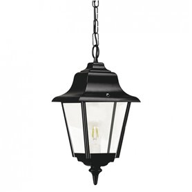 Colgante Vintage ROB E27 42W DOPO 264B-G05X1A-02 Negro/Cristal transparente