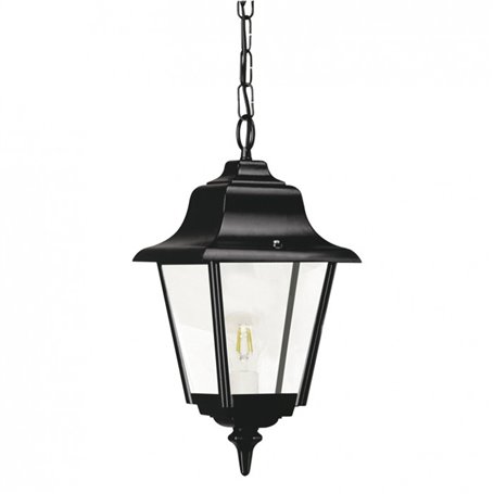 Colgante Vintage ROB E27 42W DOPO 264B-G05X1A-02 Negro/Cristal transparente