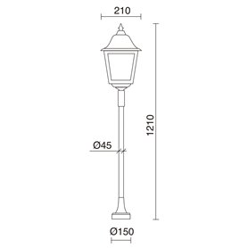 Baliza Vintage ROB E27 42W DOPO 264L-G05X1A-01 Blanco/Cristal transparente