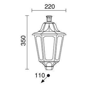 Aplique Vintage INDURA MEDIUM 6 E27 42W DOPO 147A-G05X1A-02 Negro 