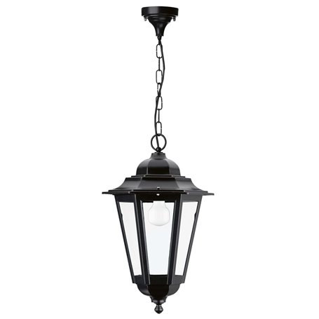 Colgante Vintage ELITE 6 E27 70W DOPO 096C-G05X1A-02 Negro/Cristal transparente