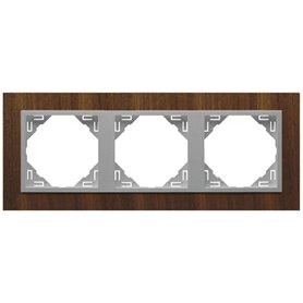 MARCO TRIPLE LOGUS NOGAL/ALUMINIO