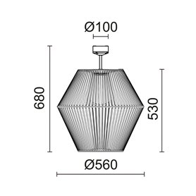 Colgante NELL E27 15W CRISTHER 857D-G05X1A-58 Grafito
