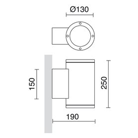 Aplique Led SETH 17,5W 2270Lm 4000K CRISTHER 399C-L0218B-04 Antracita