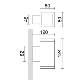 Aplique SETH GU10 50W CRISTHER 398A-G21X1A-04 Antracita