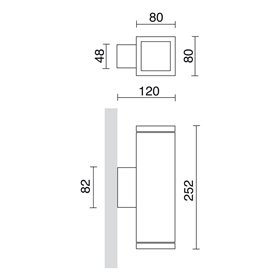 Aplique Led SETH 8W 2x510Lm 4000K CRISTHER 398B-L02C4B-90 Oxido Up-Down