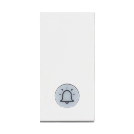 Pulsador estrecho campana iluminable Bticino RW4042V230 Classia 1 modulo Blanco