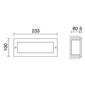 Empotrable Led pared GAMMA 9W 1160Lm 3000K CRISTHER 119A-L0109B-02 Negro