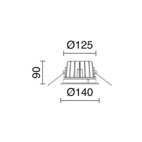 Empotrable techo Led ATIC 18W 2960Lm 4K CRISTHER 1040B-L3318I50-01 Blanco D140