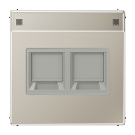 Placa 2 tomas Keystone a presion y regleta serie LS990 JUNG ES1969-2NAWE Acero