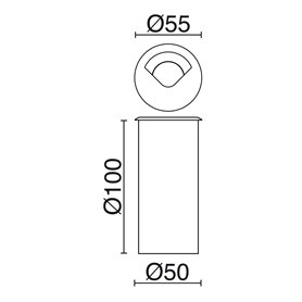 Empotrable suelo Led PUSSA 4W 370Lm 4000K CRISTHER 654D-L0204F-03 Inox