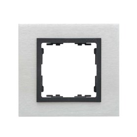 Marco 1 elemento SIMON 82 Nature 82817-31 Acero Inox Mate/Grafito