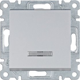 Pulsador indicador luminoso Hager Lumina Intense WL0412 Plata