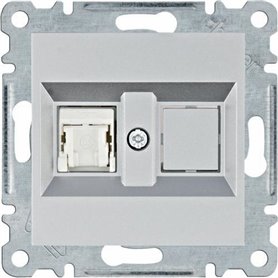 Toma datos RJ45 cat6e FTP Hager Lumina Intense WL2172 Plata