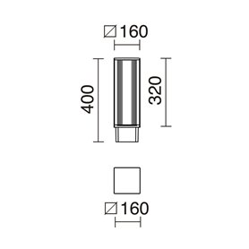 Baliza Led AURA 25W 3480Lm 3K CRISTHER 932D-L3125B-90 Oxido L400