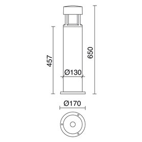 Baliza MINI NICO E27 70W CRISTHER 201B-G05X1A-04 Antracita L650