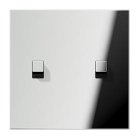 Placa con 2 palancas CUBO serie LS 1912 JUNG GCR12-5E22 Cromo brillo