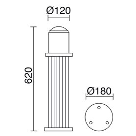 Baliza COK E27 70W CRISTHER 068C-G05X1A-02 Negro L620