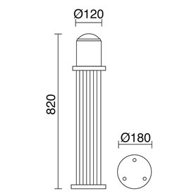 Baliza COK E27 70W CRISTHER 068D-G05X1A-02 Negro L820