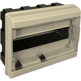 Caja distribucion empotrar 10 elementos SOLERA Clasica 661CMT marfil y puerta transparente