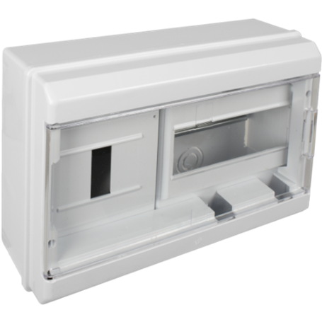 Caja distribucion superficie 6+4 elementos precintables SOLERA Clasica 691CBT blanco y puerta transparente