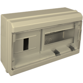 Caja distribucion superficie 7+4 elementos precintables SOLERA Clasica 697CMT marfil y puerta transparente