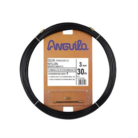 Guia Pasacables ANGUILA 12103030 3mm 30m Nylon Terminales intercambiables negro