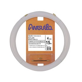 Guia Pasacables ANGUILA 12004015 4mm 15m Nylon Terminales intercambiables blanco